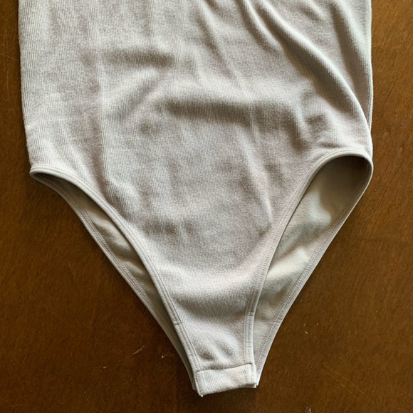 Zara Nude Ribbed Mock Neck Bodysuit - Picture 8 of 9